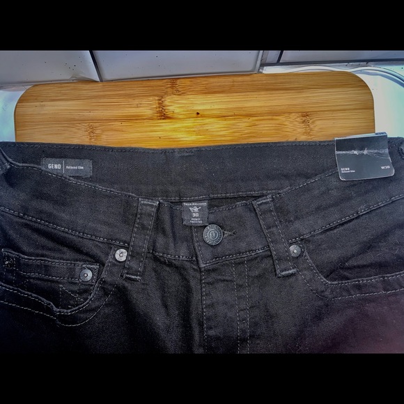NWT Mens True Religion Geno Slim Fit Stretch Jeans in Body Rinse Black - Picture 9 of 14